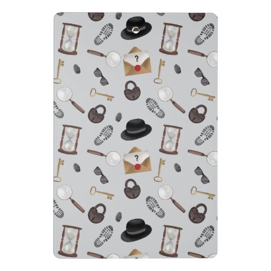 Mystery Kids Secret Agent Spy Detective Theme Mini Klembord (Achterkant)