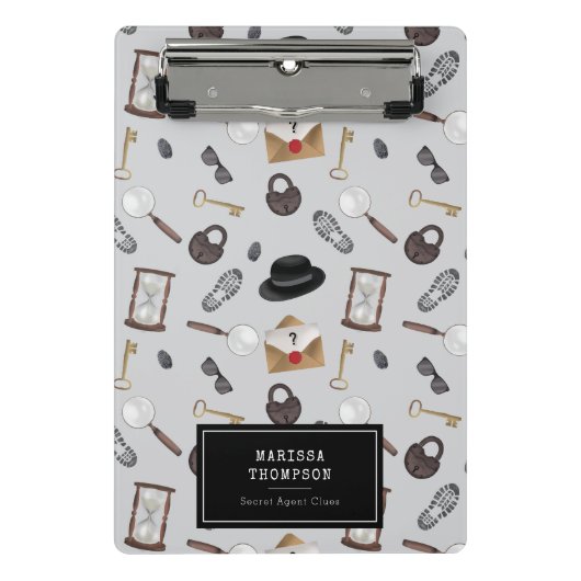 Mystery Kids Secret Agent Spy Detective Theme Mini Klembord (Voorkant)