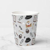 Mystery Kids Secret Agent Spy Detective Theme Papieren Bekers (Achterkant)