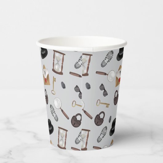 Mystery Kids Secret Agent Spy Detective Theme Papieren Bekers (Rechts)