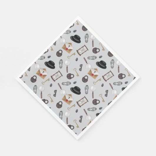 Mystery Kids Secret Agent Spy Detective Theme Servet (Hoek)