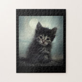 Mystery kitten in het maanlicht legpuzzel (Verticaal)