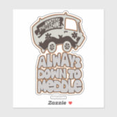 Mystery Machine "Altijd omlaag naar middelpunt" Sticker (Vel)