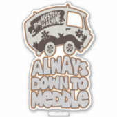 Mystery Machine "Altijd omlaag naar middelpunt" Sticker (Voorkant)