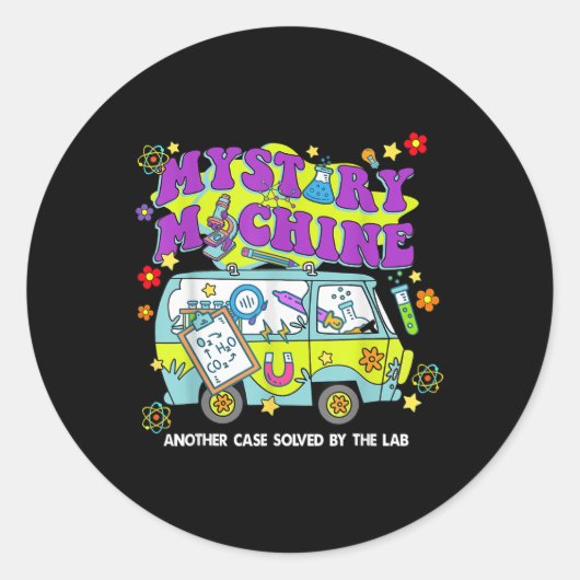 Mystery Machine Of Diagnostics Lab Week 2025 Med L Ronde Sticker (Voorkant)