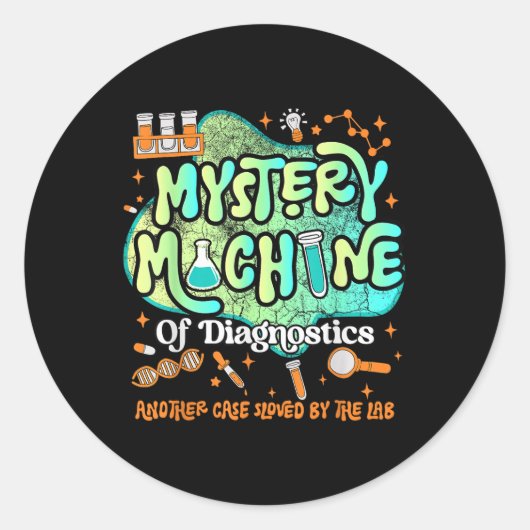 Mystery Machine Of Diagnostics Lab Week 2025 Med L Ronde Sticker (Voorkant)