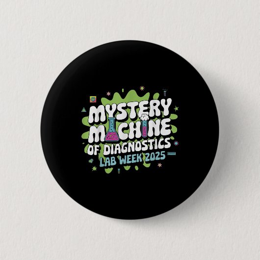 Mystery Machine van Diagnostics Lab Week 2025 Grap Ronde Button 5,7 Cm (Voorkant)