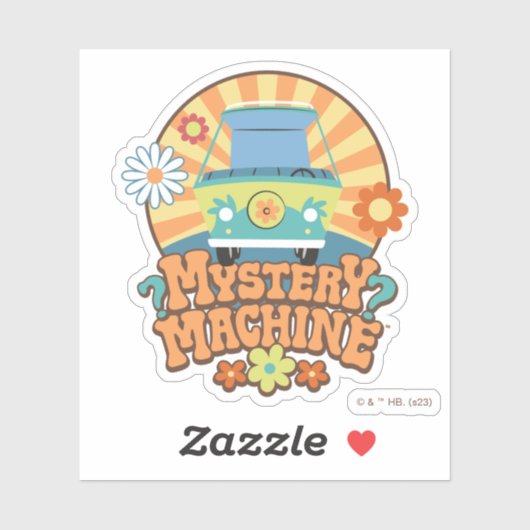 Mystery Machine Van Floral Graphic Sticker (Vel)