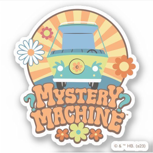 Mystery Machine Van Floral Graphic Sticker (Voorkant)