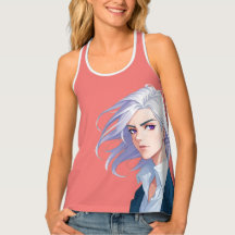 Mystery Man Japans Anime Art Vrouwen Tanktop