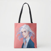 Mystery Man Japanse Anime Art Canvas tas (Voorkant)