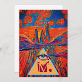 Mystery Mount Monogram en Rozen in de Sky Feestdagenkaart (Voorkant / Achterkant)