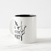 Mystery Night Gothic Crow Coffee Mug Tweekleurige Koffiemok (Voorkant links)