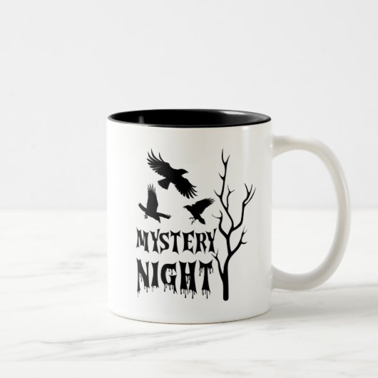 Mystery Night Gothic Crow Coffee Mug Tweekleurige Koffiemok (Rechts)