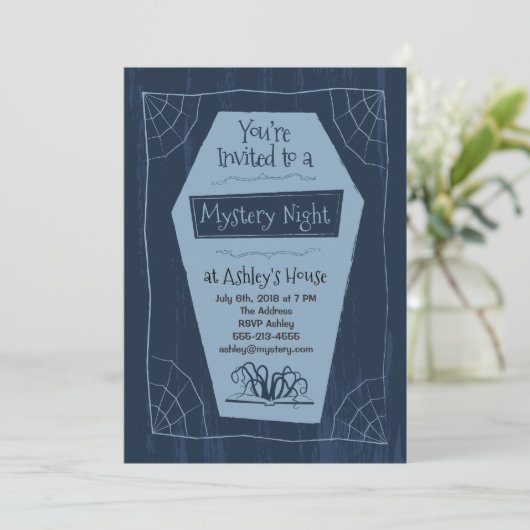 Mystery Night - Uitnodiging (Staand voorkant)