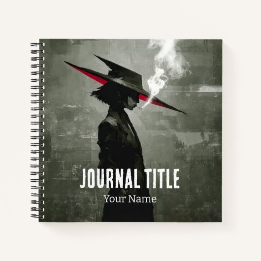 Mystery Noir Journal — Aangepaste naam en titel Notitieboek (Voorkant)