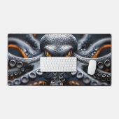 Mystery Octopus Zwart Sinaasappel Abstract zeeleve Bureaumat (Keyboard & Muis)