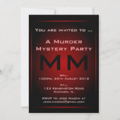Mystery Party Invitation Black & Red Glow Murder Kaart (Voorkant)