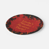 Mystery Party Red and Black Bloody Murder Papieren Bordje (Gekanteld)