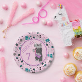 Mystery rhino roze papieren bordje (Feest)