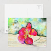 Mystery roze Waterverf Briefkaart (Voorkant / Achterkant)