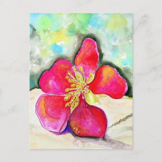 Mystery roze Waterverf Briefkaart (Voorkant)