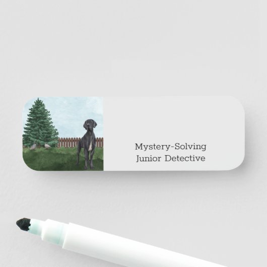Mystery-Solving Junior Detective Name badge (In situ)