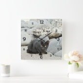 Mystery Time – Black Cat Wall Clock Vierkante Klok (Huis)