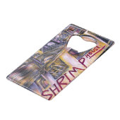 Mystery Vlees, afkomstig van water. Creditkaart Flessenopener (Achterkant Gekanteld)