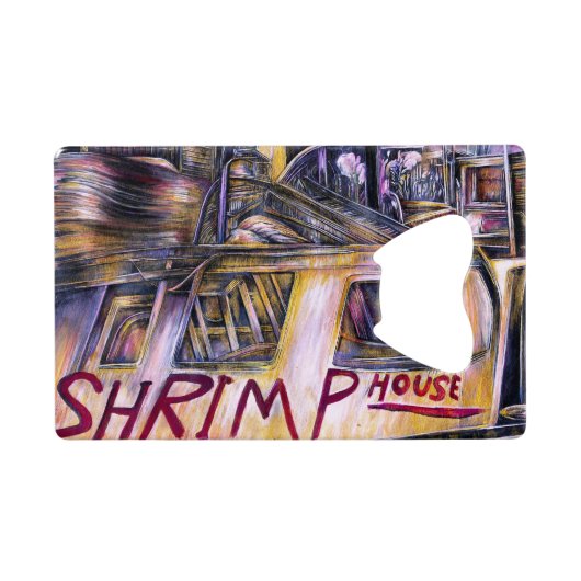 Mystery Vlees, afkomstig van water. Creditkaart Flessenopener (Achterkant Horizontaal)