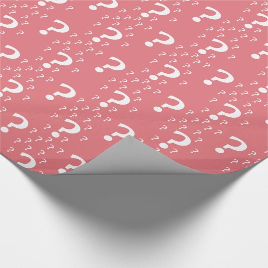 Mystery vraagteken kronkelig puzzelkoraal cadeaupapier (Hoek)