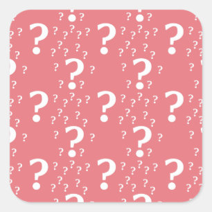 Mystery vraagteken kronkelig puzzelkoraal vierkante sticker