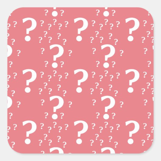 Mystery vraagteken kronkelig puzzelkoraal vierkante sticker (Voorkant)