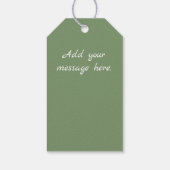 Mystery vraagteken kronkelige puzzel olijfgroen cadeaulabel (Achterkant)