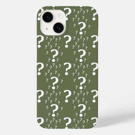 Mystery vraagteken kronkelige puzzel olijfgroen Case-Mate iPhone case (Achterkant)
