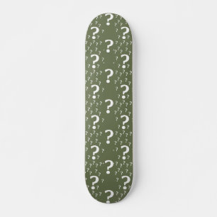 Mystery vraagteken kronkelige puzzel olijfgroen persoonlijk skateboard