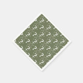 Mystery vraagteken kronkelige puzzel olijfgroen servet (Hoek)