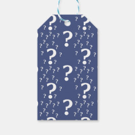Mystery vraagteken raadsel blauw puzzelblauw cadeaulabel