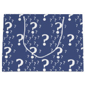 Mystery vraagteken raadsel blauw puzzelblauw groot cadeauzakje (Voorkant)