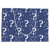 Mystery vraagteken raadsel blauw puzzelblauw groot cadeauzakje (Achterkant)