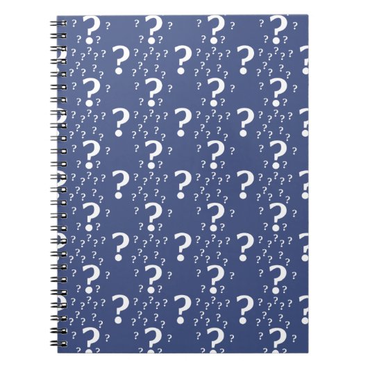 Mystery vraagteken raadsel blauw puzzelblauw notitieboek (Voorkant)