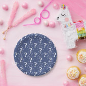 Mystery vraagteken raadsel blauw puzzelblauw papieren bordje (Feest)
