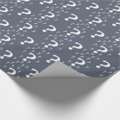 Mystery vraagteken raadsel puzzelblauw-grijs cadeaupapier (Hoek)