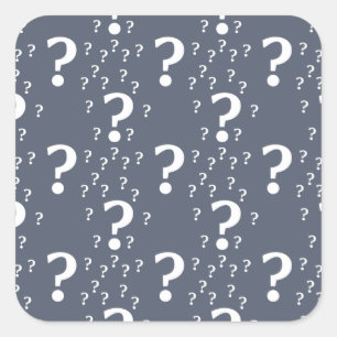 Mystery vraagteken raadsel puzzelblauw-grijs vierkante sticker
