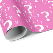 Mystery vraagteken raadsel puzzelroze cadeaupapier (Rol Hoek)