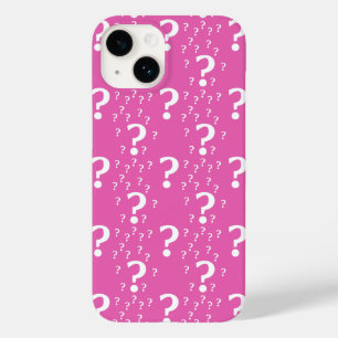 Mystery vraagteken raadsel puzzelroze Case-Mate iPhone 14 hoesje