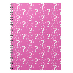Mystery vraagteken raadsel puzzelroze notitieboek
