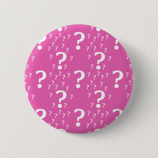 Mystery vraagteken raadsel puzzelroze ronde button 5,7 cm (Voorkant)