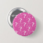 Mystery vraagteken raadsel puzzelroze ronde button 5,7 cm (Voorkant /achterkant)