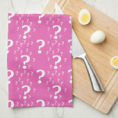 Mystery vraagteken raadsel puzzelroze theedoek (Quarter Fold)